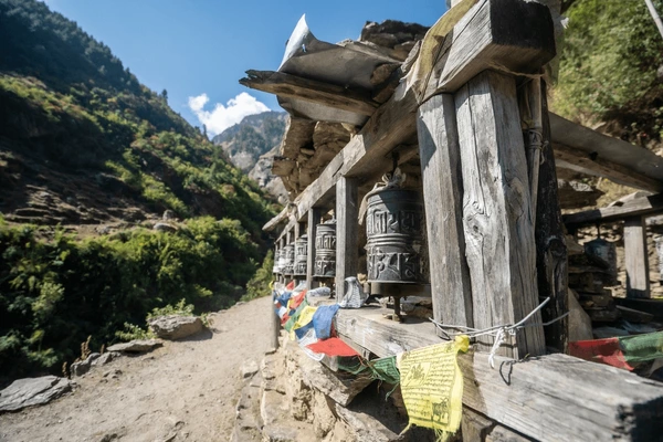 prayer wheels in manaslu